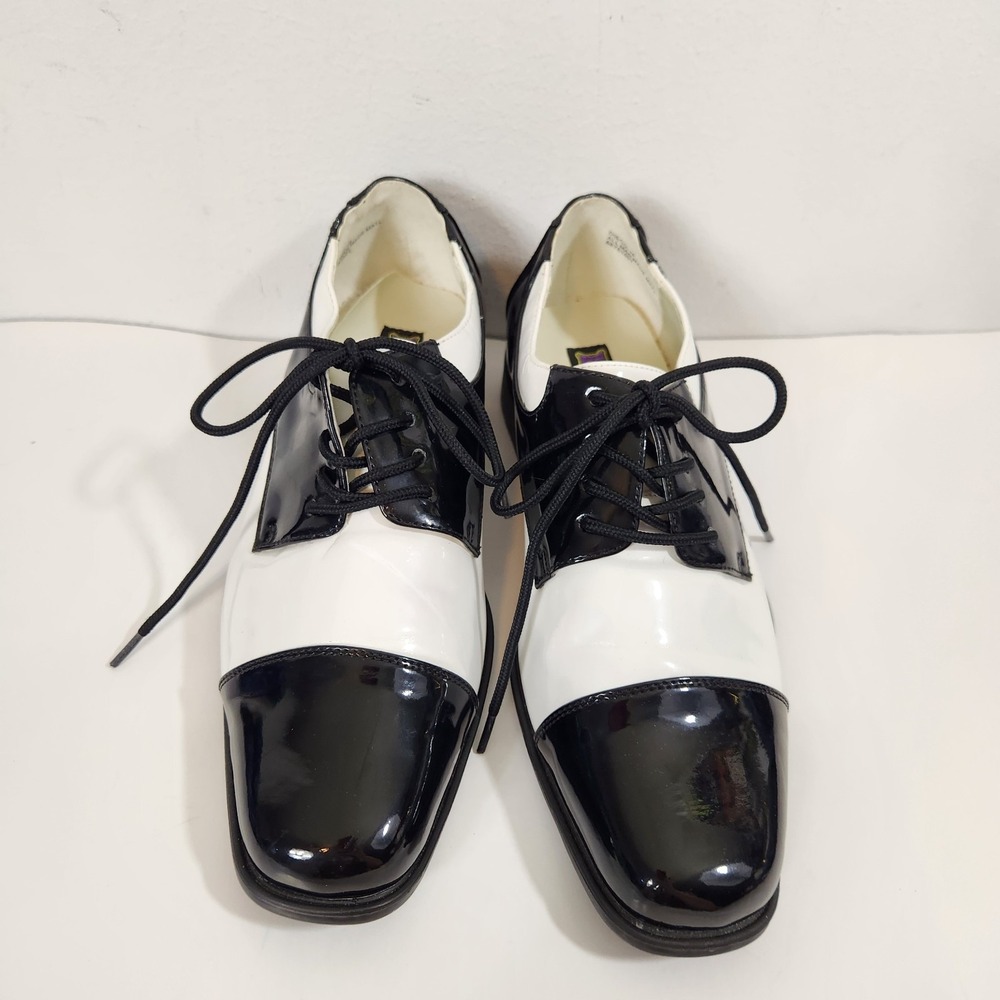 Funtasma Disco Black White Spectator Oxford Patent Costume Shoes Mens Sz S 8-9 - Picture 14 of 16